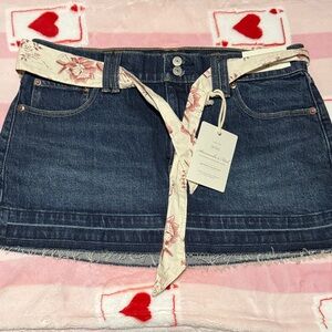 Abercrombie & Fitch Archive Collection Mid Rise Belted Scarf Denim Mini